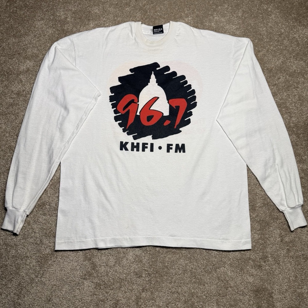Vintage KHFI-FM radio station Long Sleeve Shirt Austin, Texas. Screen Stars Best